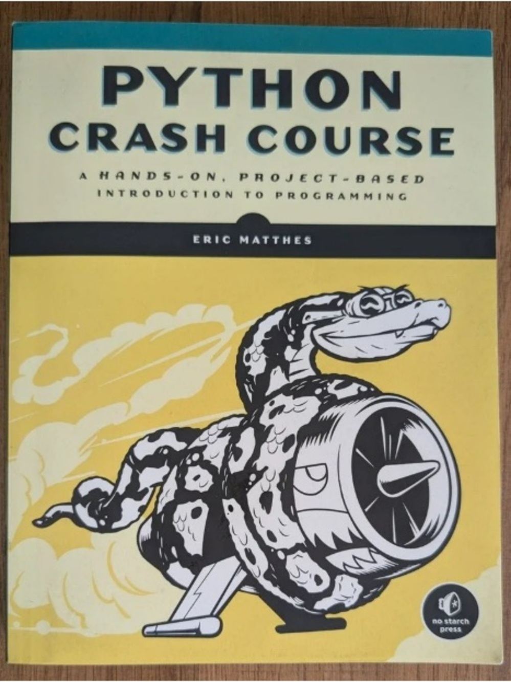 Python Crash Course Book Cover Art - Yellow & Black